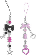 1-4PCS Cute Phone Charms Aesthetic Y2K Cell Phone Charms Strap Pink Strawberry B
