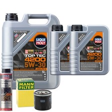 Motoröl 5W30 LIQUI MOLY Top Tec 4200 7L +MANN Ölfilter +Ölschlammspülung