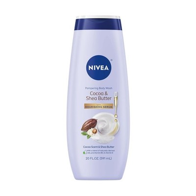NIVEA Pampering Cocoa and Shea Butter Body Wash with 20 Fl Oz (Pack of 1) 