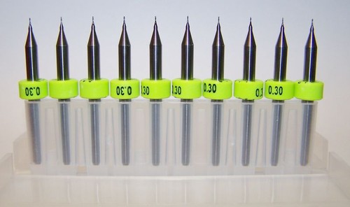 (10) 0.30mm (.0118") CARBIDE END MILLS 2 FLUTE KYOCERA 1600.0118.045 MICRO CUT - 第 1/3 張圖片