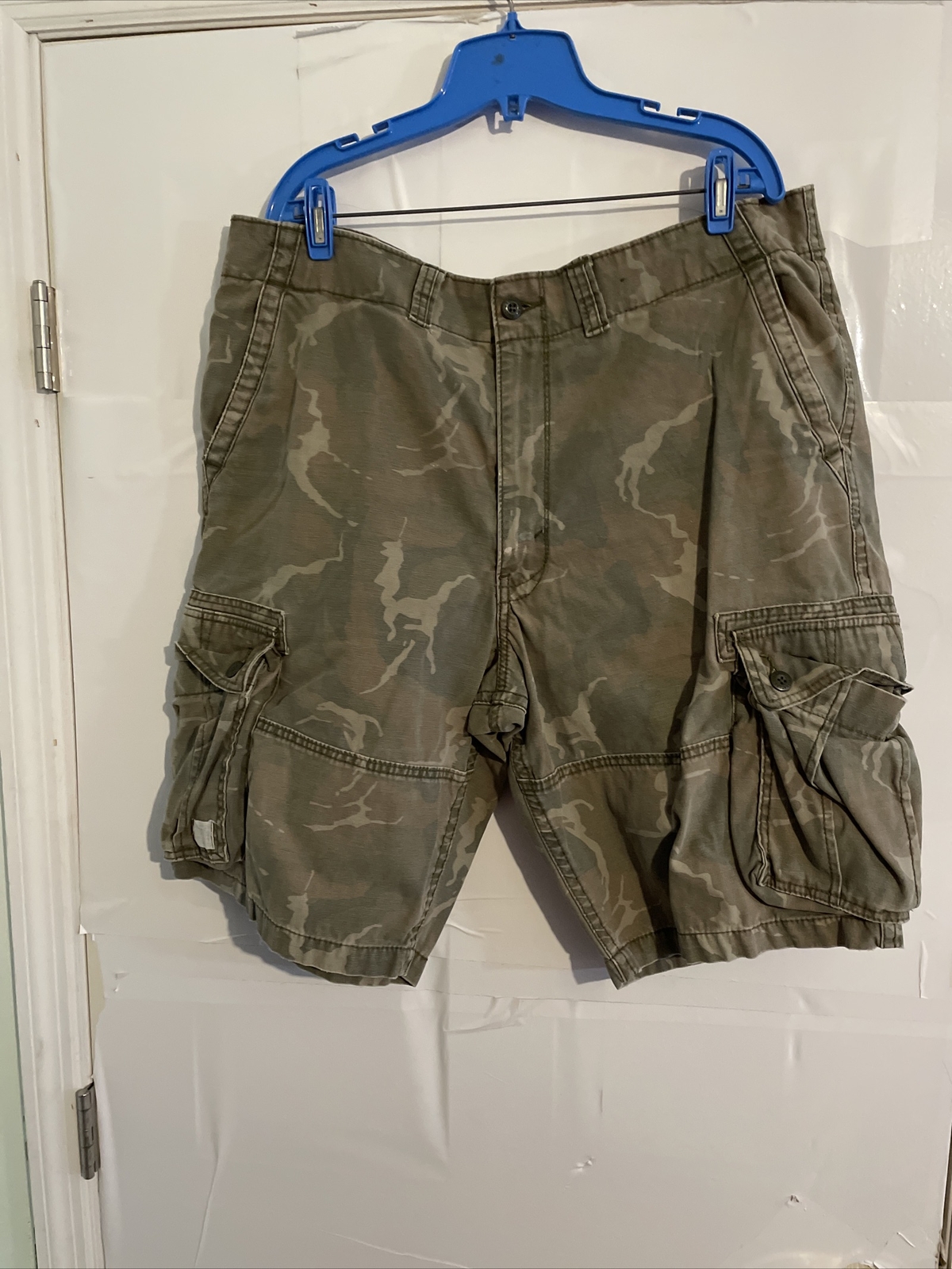 Levi's Signature Cargo Shorts Mens 40 Green Camo Cott… Gem