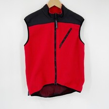 Vtg Performance Bike Womens Full Zip Fleece Cycling Vest Red Black USA Made Sz M