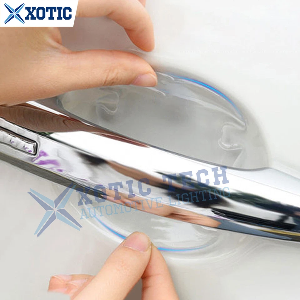 Película protectora contra arañazos 3D para manija de puerta de coche tira anticolisión pegatina 4 piezas/juego Foto 4 de 4