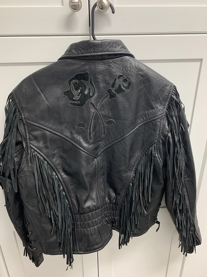 Chaqueta de cuero para mujer Leather Gallery - detalles rosas grande Foto 2 de 4