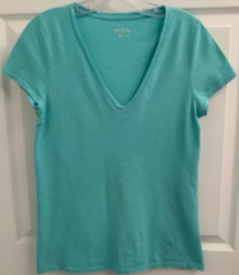 Merona T Shirt Sz S Blue Green V Neck Short Sleeve Top Tee Shirt Blouse Women S Ebay