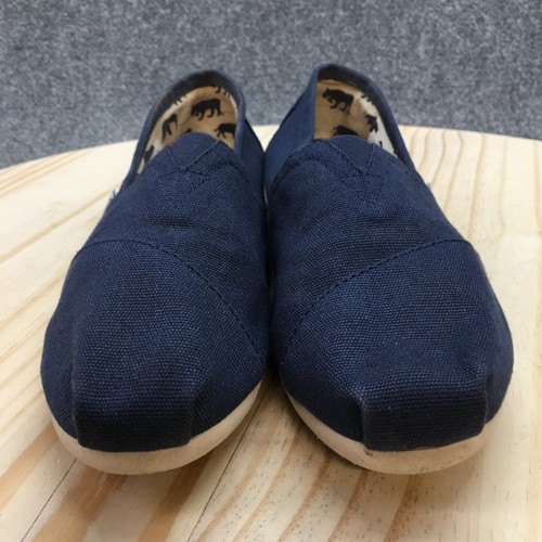 Toms Shoes Womens 10 Casual Slip On Flats Comfort 1000050320-11 Blue Canvas - Picture 4 of 15