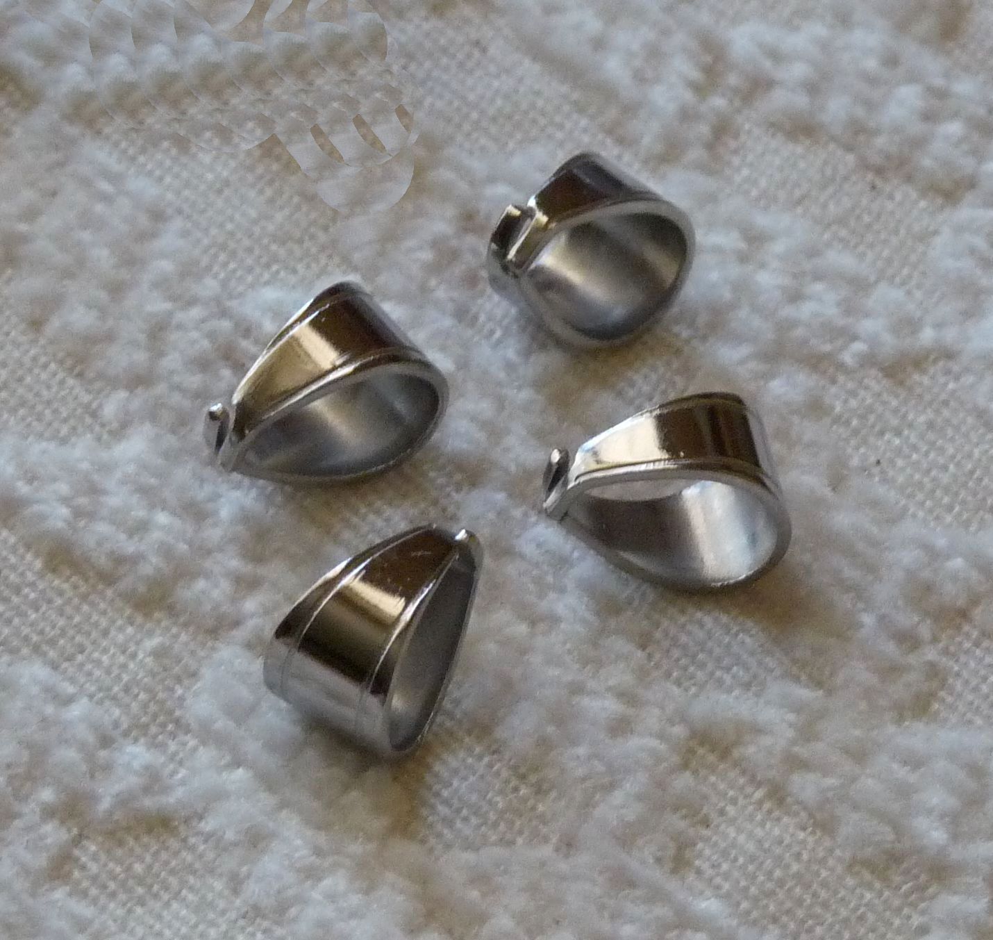 5pcs Strong Snap on Pendant Bails Stainless Steel Pinch Clasp Necklace