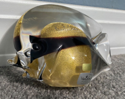 marcolin art crystal full lead crystal with 24k gold flakes fish