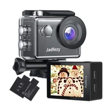 Jadfezy Action Camera FHD 1080P 12MP, 98FT/30M Underwater Waterproof Camera with