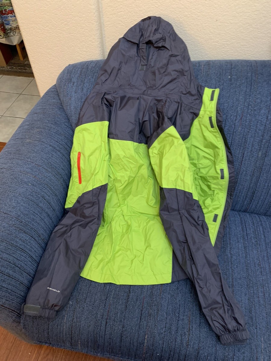 Columbia OMNI TECH Hood RAIN Jacket Youth Size 18/20 Lime Gray