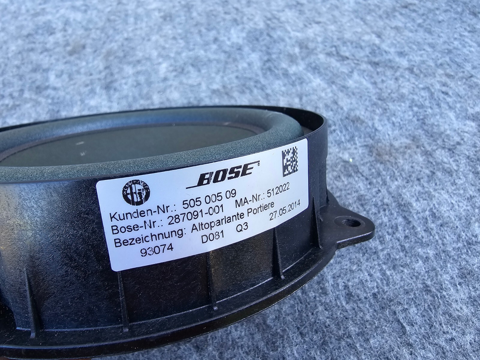 BOSE DOOR SPEAKER ASSEMBLY 36k 03-19 MASERATI QUATTROPORTE GRANTURISMO M145