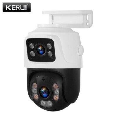 KERUI Outdoor Indoor 6MP Dual Lens POE Cam 2-Way Voice POE Powered CCTV Camera