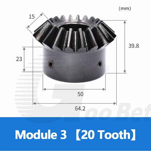 Bevel Gear Set C45 Steel Module 1/1.5/2/2.5/3 90° 1:1 Pairing 15/20/25/30 Tooth - Picture 25 of 25