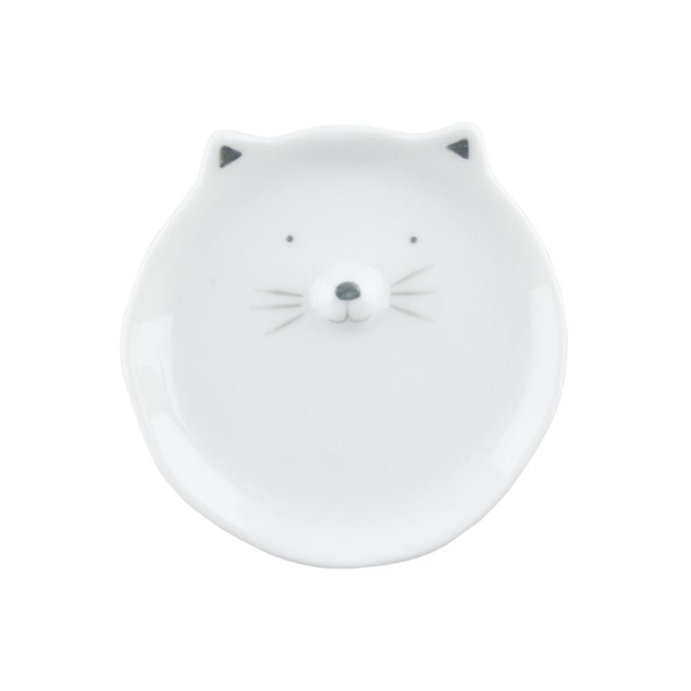East of India Trinket Dish Women Ring Jewellery Holder Tray White Animal Cat