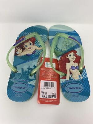 Disney Little Mermaid Ariel Havaianas Girls 3y/4y Flip Flops