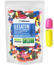 XPRS Nutra Size 00 Multi Color Empty Gelatin Capsules Gelcaps Pills