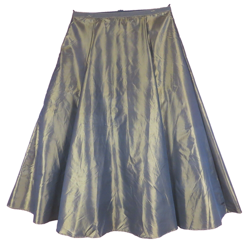 SK19517- SPIEGEL Women Poly Taffeta Maxi Flare Skirt Glossy Bronze Brown 18 Plus
