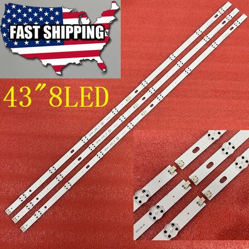 3-Pack LED Backlight Strips For LG 43" TV Models UH620V, UH610A, UH630V, UH603V