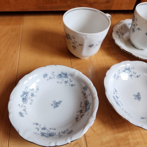 Johann Haviland Blue Garland Flat Tea Cups Saucers Small Bowls Bavaria Germany - Bild 3 von 8
