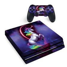 PS4 Pro Console Skins Decal Wrap ONLY - Unicorn Rainbows Space