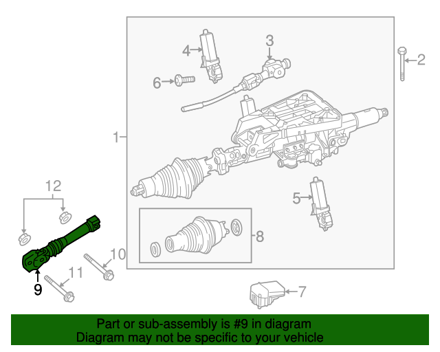 MercedesBenz C W204 Steering Column Shaft A2044620278 2013 RHD for