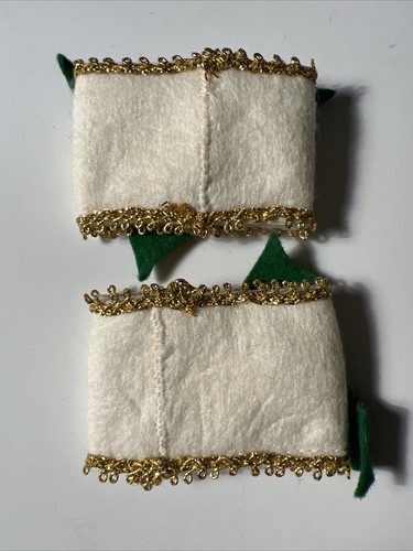 Vtg lot 8 SEQUINS Felt CHENILLE Christmas NAPKIN RINGS holders Festive - Picture 3 of 11