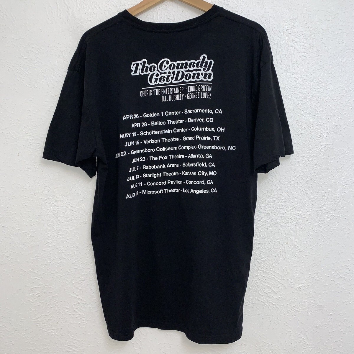 T-shirt Comedy Get Down World Tour - Taille M - Marque Fruit Of The Loom - Occasion Très Bon état