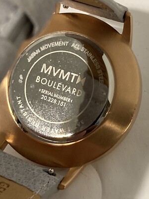 MVMT Beverly Marble Watch Rose Gold Grey Leather Band  display picture 2