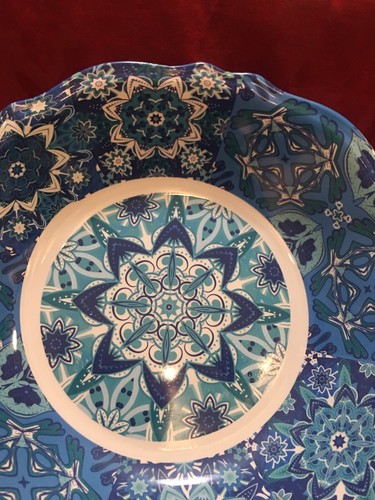 Baci Milano Melamine Blue Large XL Serving Bowl Dish Round 14" Diam New NWT - Picture 4 of 4