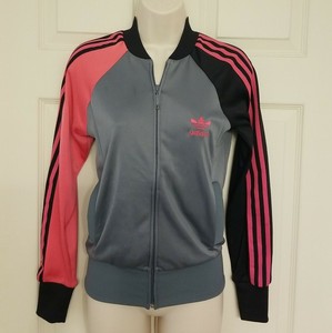 black jacket with pink stripes