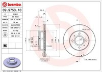 2X Brembo 09.9753.10 Bremsscheibe FüR Hyundai