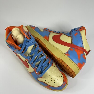 Nike Dunk High 1985 Orange Acid Wash Size 10