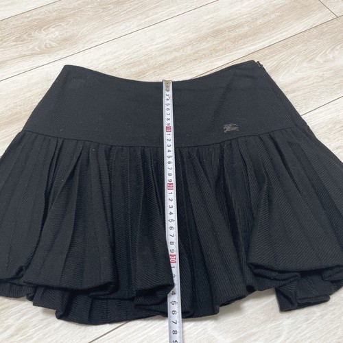 Burberry Blue Label Logo Embroidered Flare Short Skirt Women 38/XS-S Black Wool - Picture 10 of 13