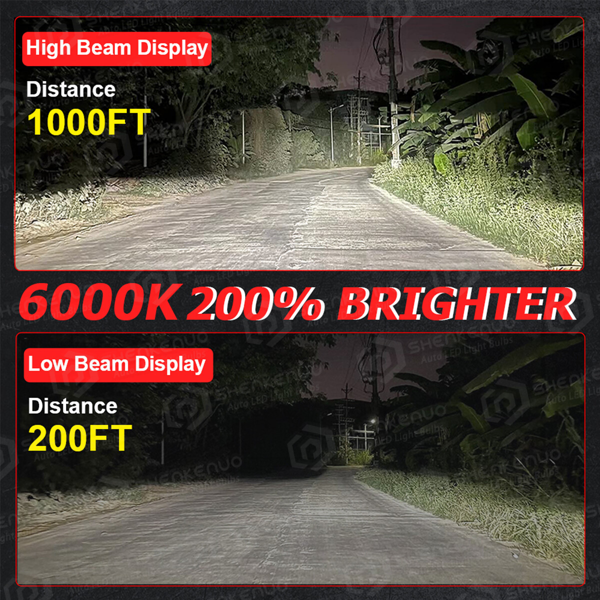 For Cadillac STS Sedan 4-Door 2005-2011 Pair H11 LED Headlight Low Beam Bulbs