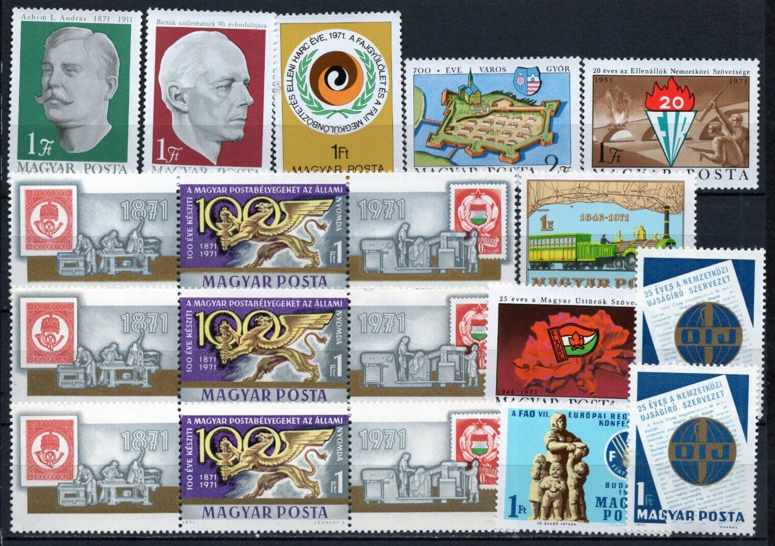 HUNGARY 1971 YEAR SMALL COLLECTION SET OF 13 STAMPS MNH | eBay