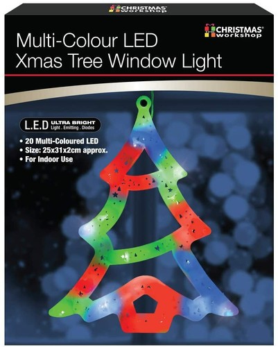 Christmas Tree Window Silhouette Battery Operated Multi Coloured LED 81680 - Picture 5 of 6