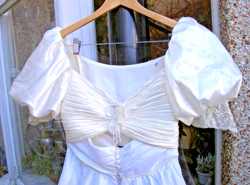 WHITE GOLD CREAM WEDDING ANGEL ANIME COSPLAY COSTUME DRESS FAIRY GODMOTHER SMALL - Picture 2 of 8
