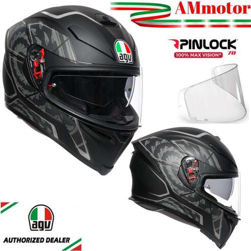 Casco Agv K-5 S Tornado Black Silver Taglia L Integrale Moto Visiera Max  Pinlok | eBay