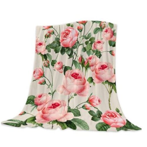 Rose Large Throw Blanket Spring Summer Floral Blanket Throw 50x70 IN Rose 08