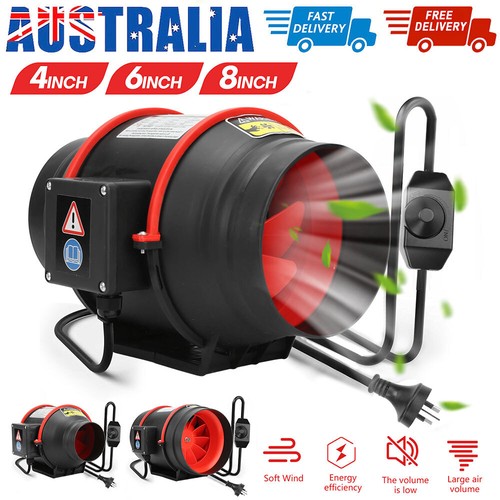 4" 6" 8" Silent Inline Fan Industrial Extractor Duct Hydroponic Exhaust Vent - Picture 1 of 15