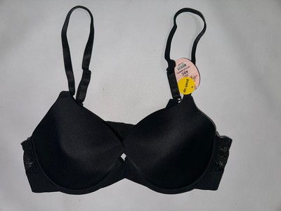 ANGELINA Women's NWT Black Flower  Padded Push Up BRA SIZE 40C Style:B847C