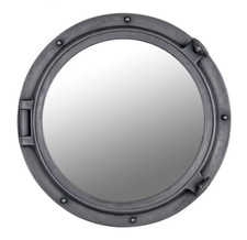 Iron Finish 24" Resin Porthole Mirror Nautical Wall Mount Round Ship