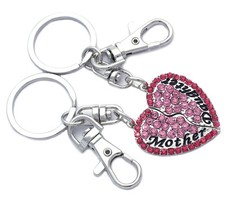 Mother Mom Daughter BFF Best Friend Love Heart Charm Key Chain Birthday Gift k6p