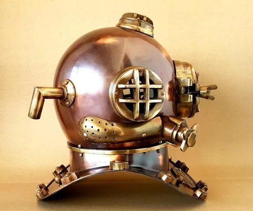 Antique Scuba Diving Helmet 18" Inch Mark V Deep Diving divers Helmet - Picture 4 of 7