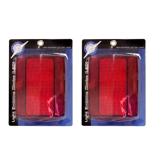 1964-1966 Ford Mustang Red Rear LED Tail Brake Light Lamp Lenses & Flasher Pair - Picture 5 of 8