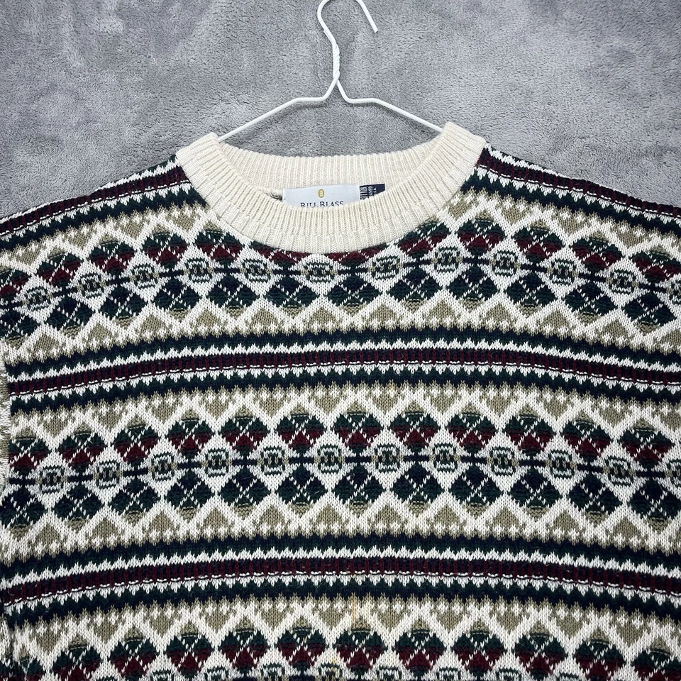 Suéter De Colección Bill Blass Para Hombre Mediano Multicolor Fair Isles Diseñador LEER Foto 3 de 4