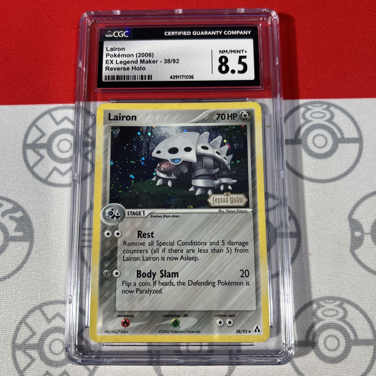 CGC 8.5 Lairon 38/92 2006 EX Legend Maker Reverse Holo Pokemon Card 1037