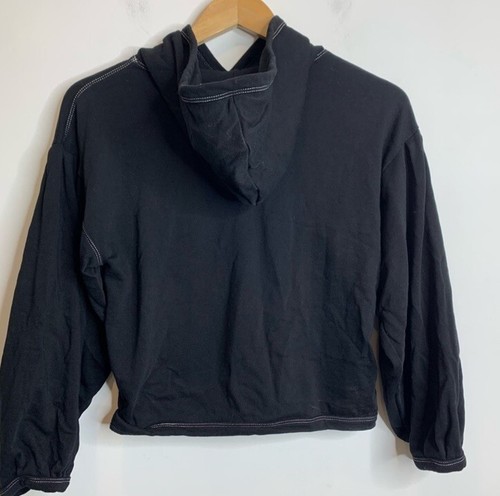 Zara Girls Contrast Stitching Black Hooded Sweater 14 - Picture 5 of 5