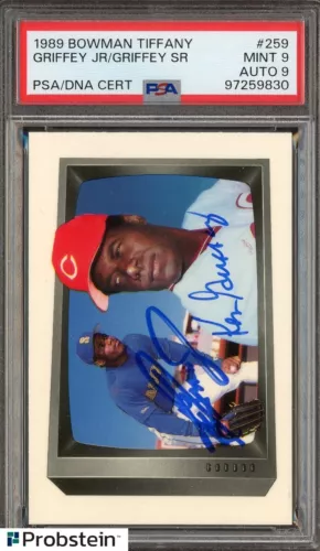 Ken Griffey Jr HOF Ken Griffey Signed 1989 Bowman Tiffany PSA 9 PSA/DNA 9 AUTO