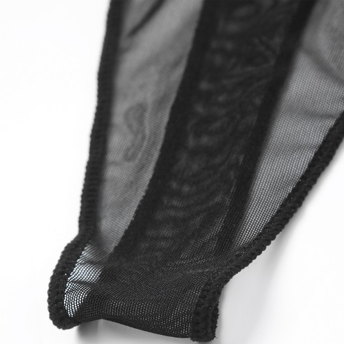 Men Sissy Sheer Mesh Micro Thongs T-back Panties Solid Color Low Rise Underpants - Picture 13 of 26
